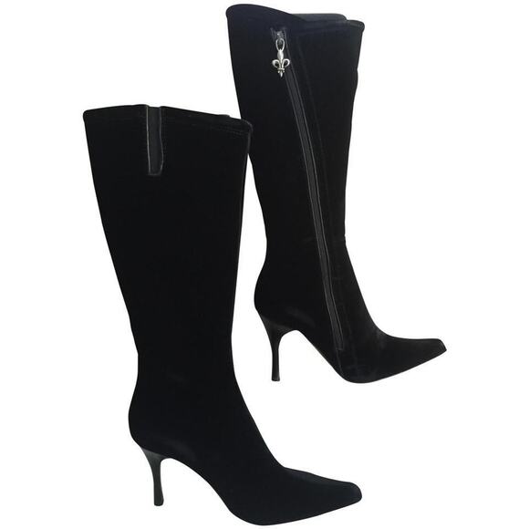 Donald Pliner Couture Velvet Stiletto Boot Shoe New Diagonal Side